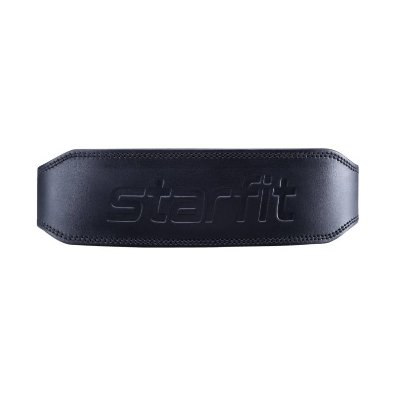 Фотография Пояс Starfit атлетический SU-320, 4 дюймов, натуральная кожа, черный 2