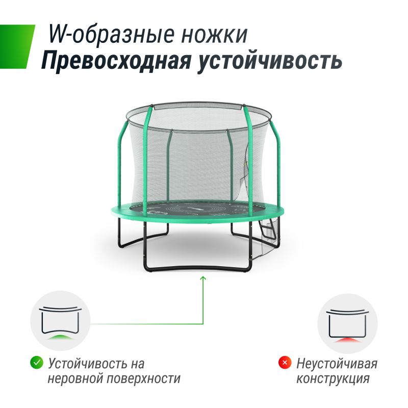 Фотография Батут UNIXline SUPREME GAME 8 ft (green) 2