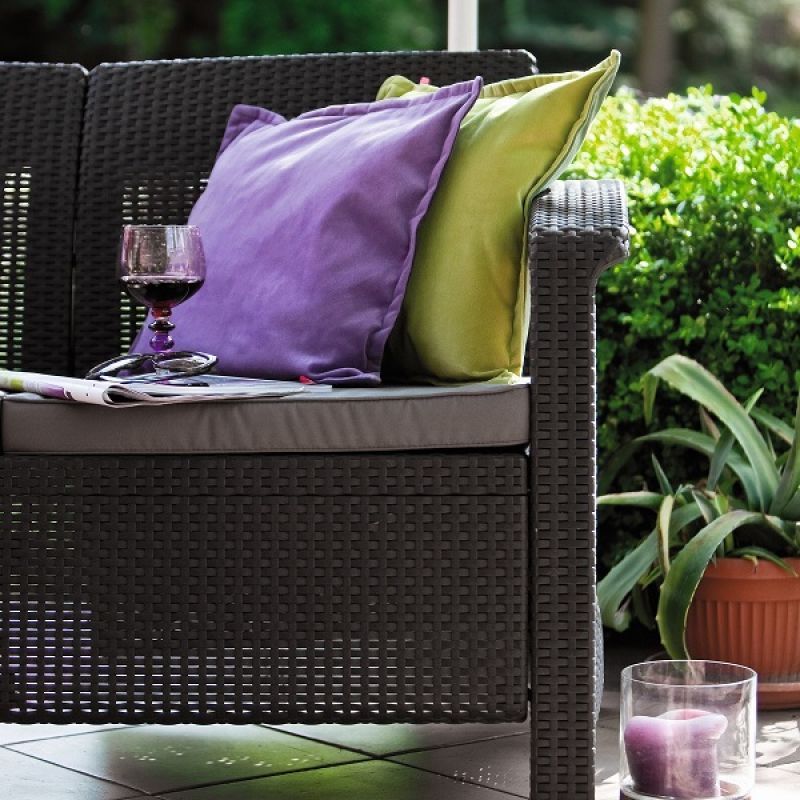 Фотография Диван садовый Keter Corfu II Love Seat Max cappuccino / brown 4