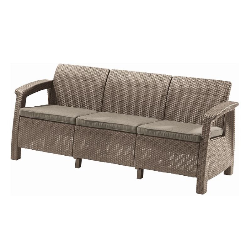 Фотография Диван садовый Keter Corfu II Love Seat Max cappuccino / brown 1