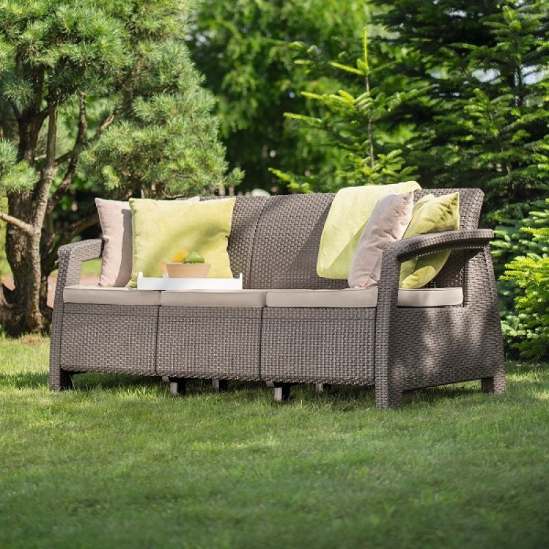 Фотография Диван садовый Keter Corfu II Love Seat Max cappuccino / brown 7