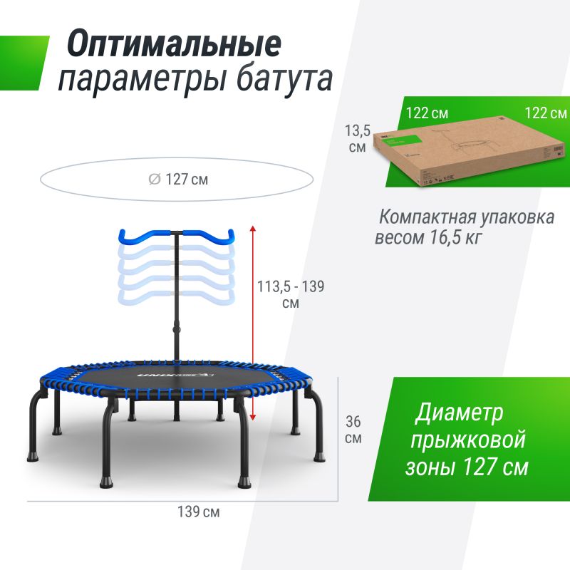 Фотография Батут UNIX Line FITNESS Premium (127 см) Blue 2