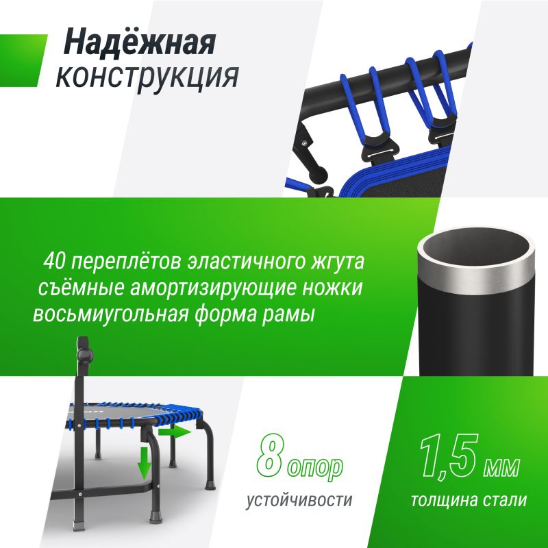 Фотография Батут UNIX Line FITNESS Premium (127 см) Blue 4