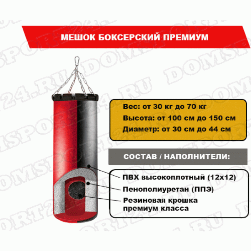 Фотография Мешок Боксерский Премиум РК - 55 кг 3