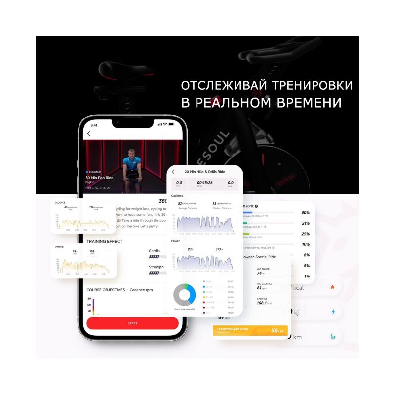 Фотография Велотренажер Yesoul BM1 B/W 7