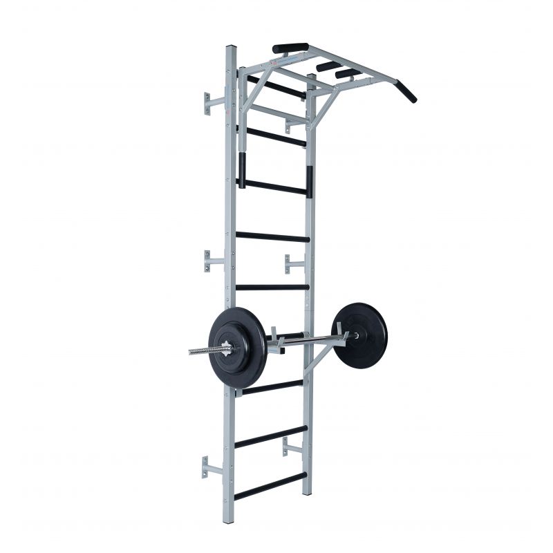 Фотография Шведская стенка Home-gyms HG-4 с турником 2 в 1, навесной стойкой под штангу и скамьей 5