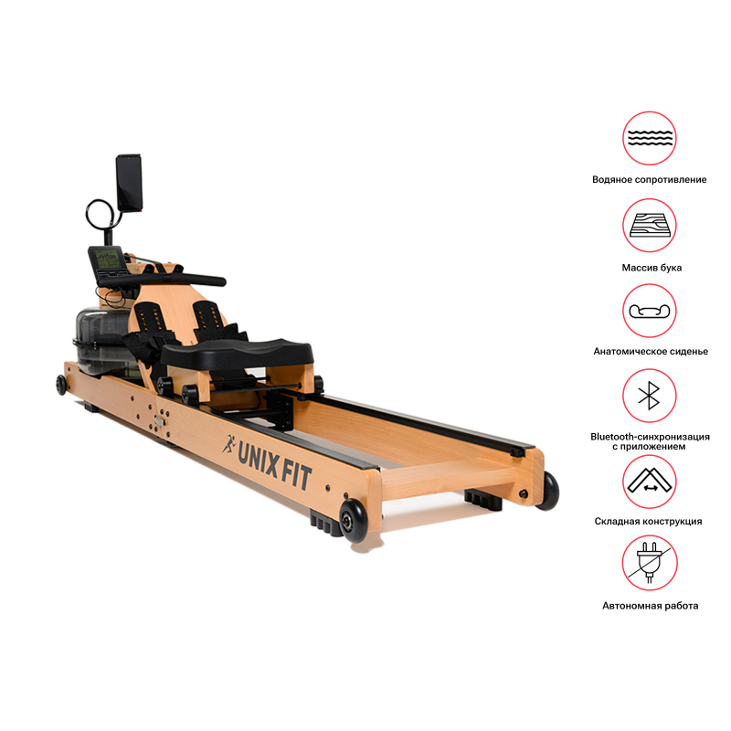 Фотография Гребной тренажер UNIXFIT Wood Rower Light 4