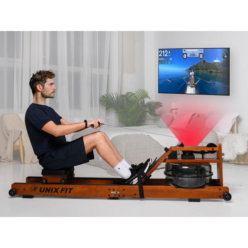 Фотография Гребной тренажер UNIXFIT Wood Rower Dark 9