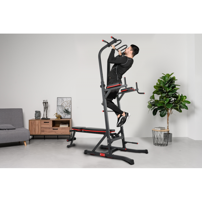 Фотография Турник-пресс-брусья со скамьей UNIX Fit POWER TOWER 150P 11