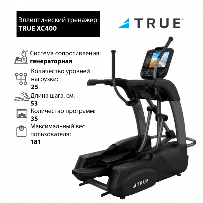 Фотография Эллиптический тренажер TRUE XC400 c консолью Emerge 0