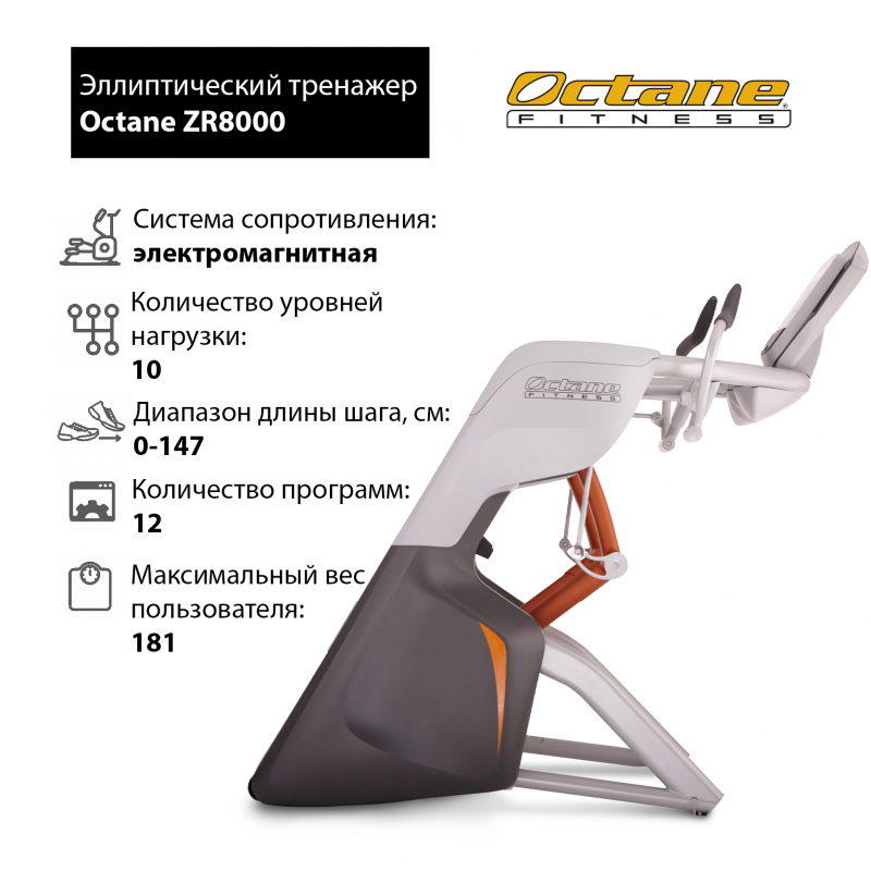 Фотография Эллиптический тренажер Octane ZR8000 с консолью Smart 0