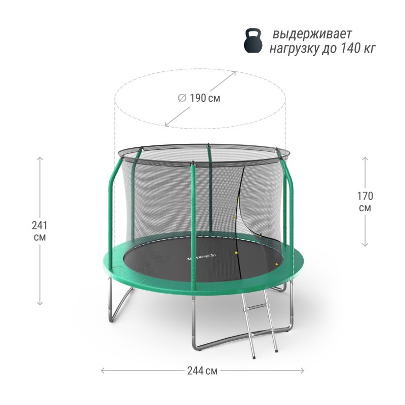 Фотография Батут UNIX Line SUPREME BASIC 8 ft (green) 3
