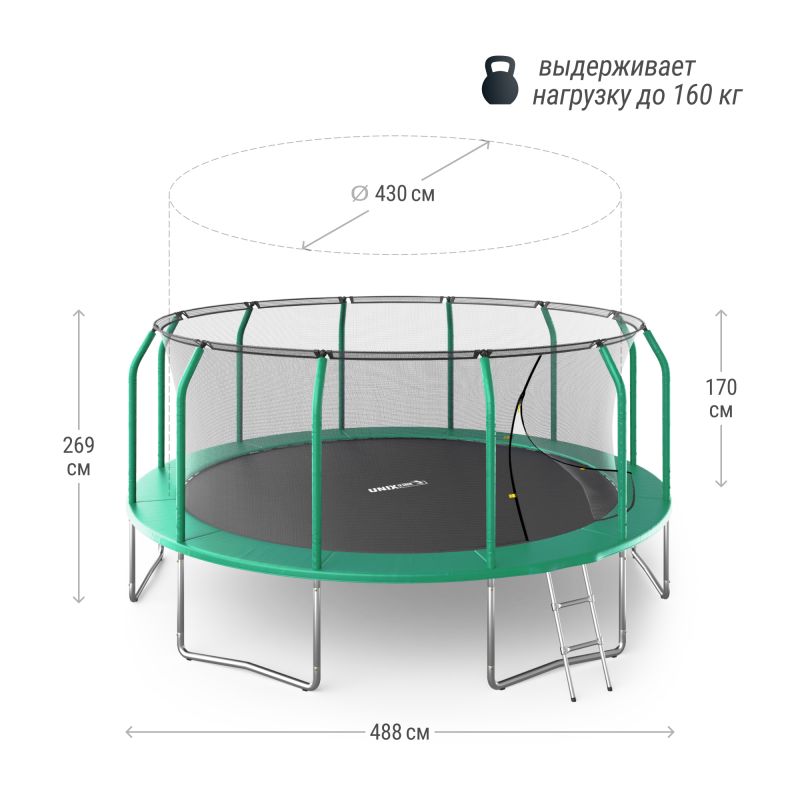 Фотография Батут UNIX Line SUPREME BASIC 16 ft (green) 3