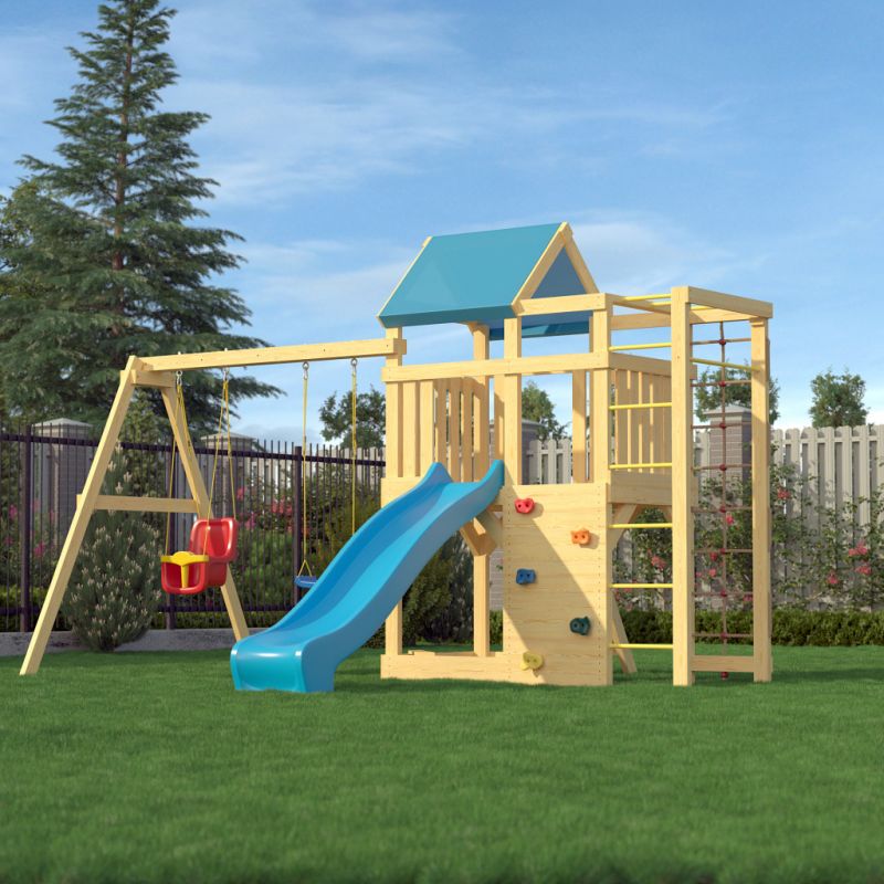 Фотография Детская деревянная игровая площадка для улицы, дачи CustWood Scout S4 0