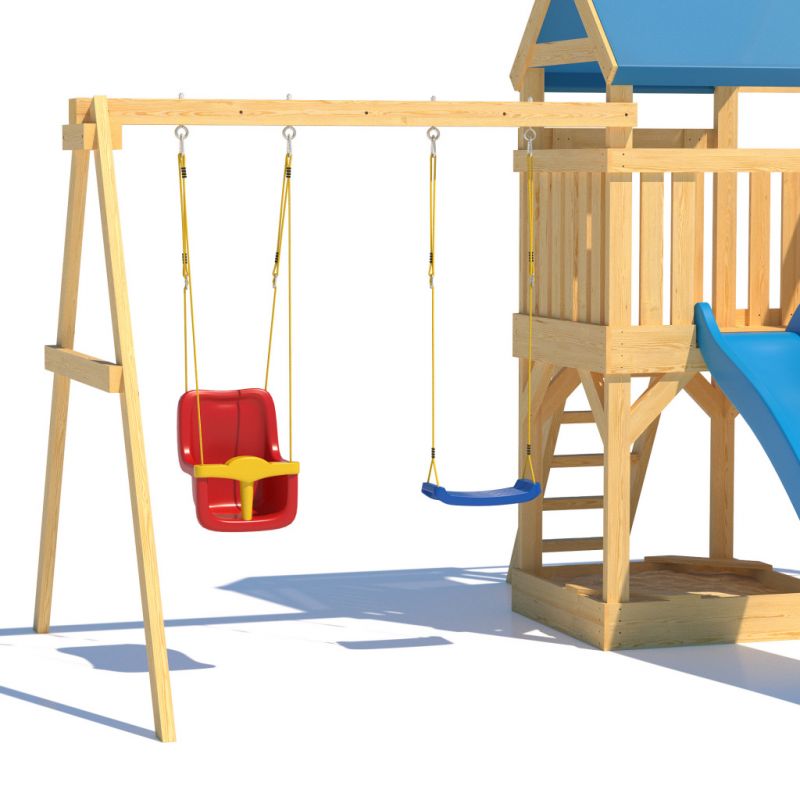 Фотография Детская деревянная игровая площадка для улицы, дачи CustWood Scout S4 7