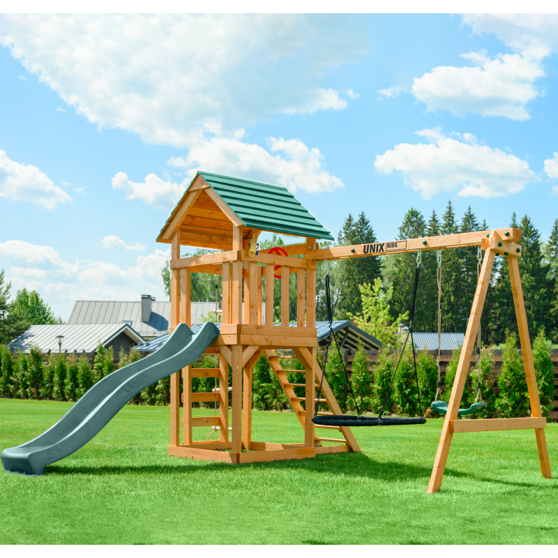 Фотография Детский игровой комплекс UNIX Kids (6 in 1) Dark Green 2