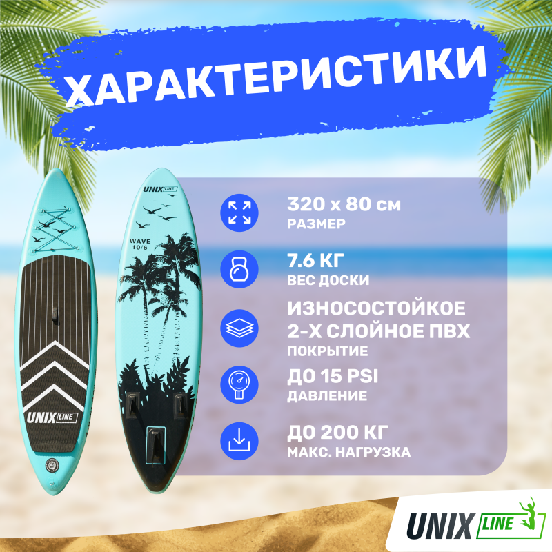 Фотография SUP-борд UNIX Line Night Jungle (320 cm)  4