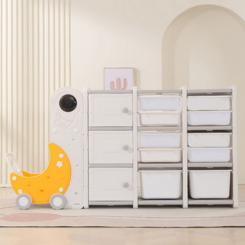 Фотография Стеллаж для игрушек UNIX Kids Moon 13 (3 полки + 10 ящиков) 0