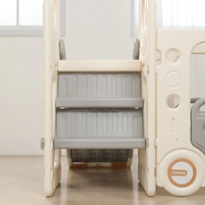 Фотография Игровой комплекс с горкой и качелями UNIX Kids Bus (171 cm) Grey 2