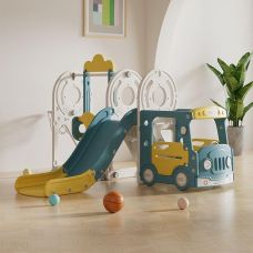 Миниатюра Игровой комплекс с горкой и качелями UNIX Kids Bus (171 cm) Yellow 0  мини