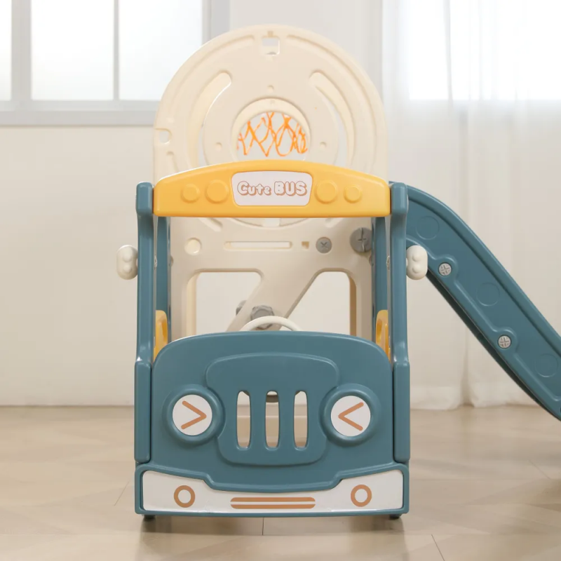Фотография Игровой комплекс с горкой и качелями UNIX Kids Bus (171 cm) Yellow 1
