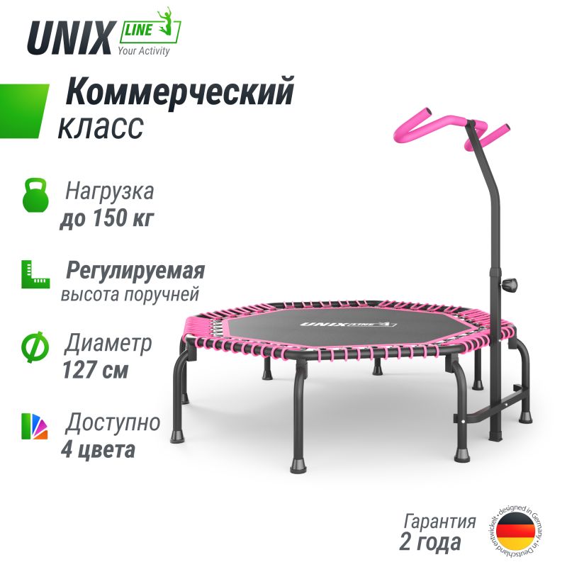 Фотография Батут UNIX Line FITNESS Premium (127 см) Pink 1