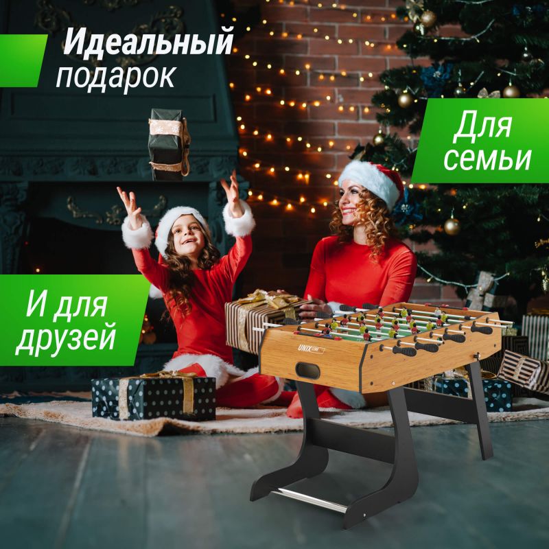 Фотография Игровой стол складной UNIX Line Футбол - Кикер (122х61 cм) Wood 7