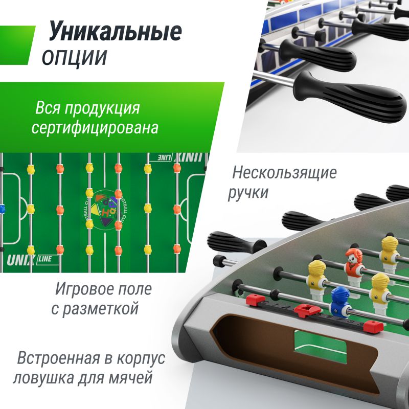 Фотография Игровой стол UNIX Line Мини Футбол - Кикер настольный (61х28 cм) 6