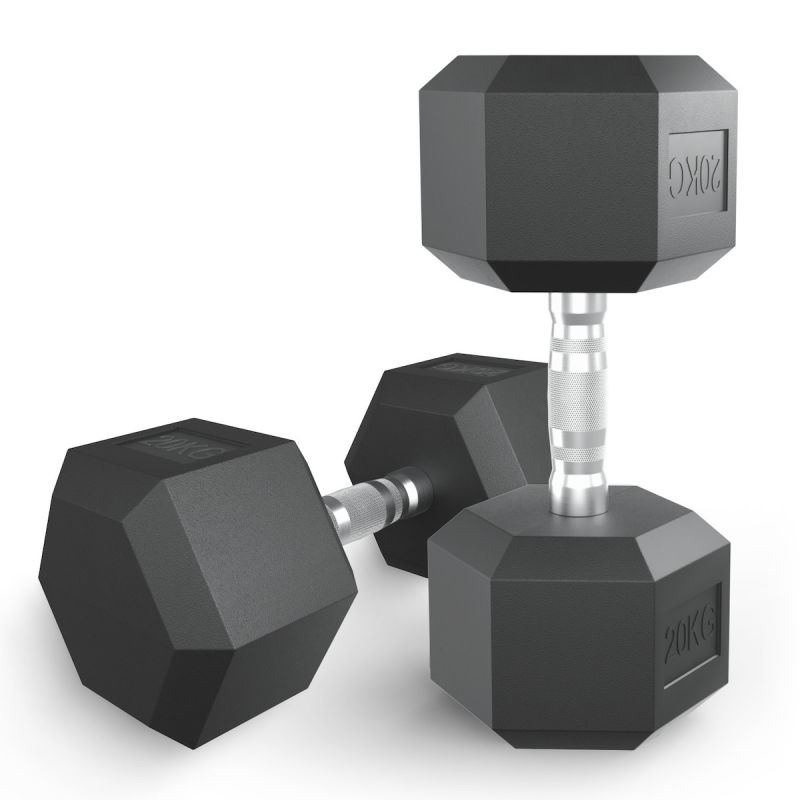 Фотография Гантель гексагональная UNIX Fit обрезиненная 20 кг 0