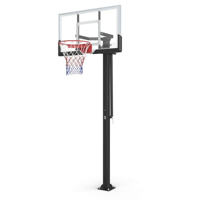 Фотография Баскетбольная стойка стационарная UNIX Line B-Stand-TG 54"x32" R45 H230-305 см 0