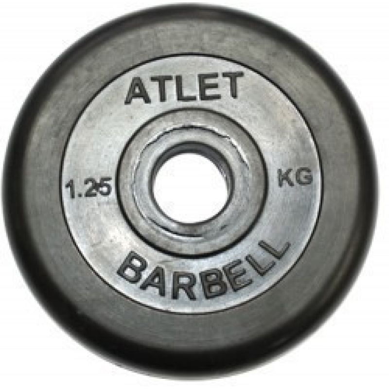 Фотография Диски обрезиненные, чёрного цвета, 31 мм, Atlet MB-AtletB31-1,25 0