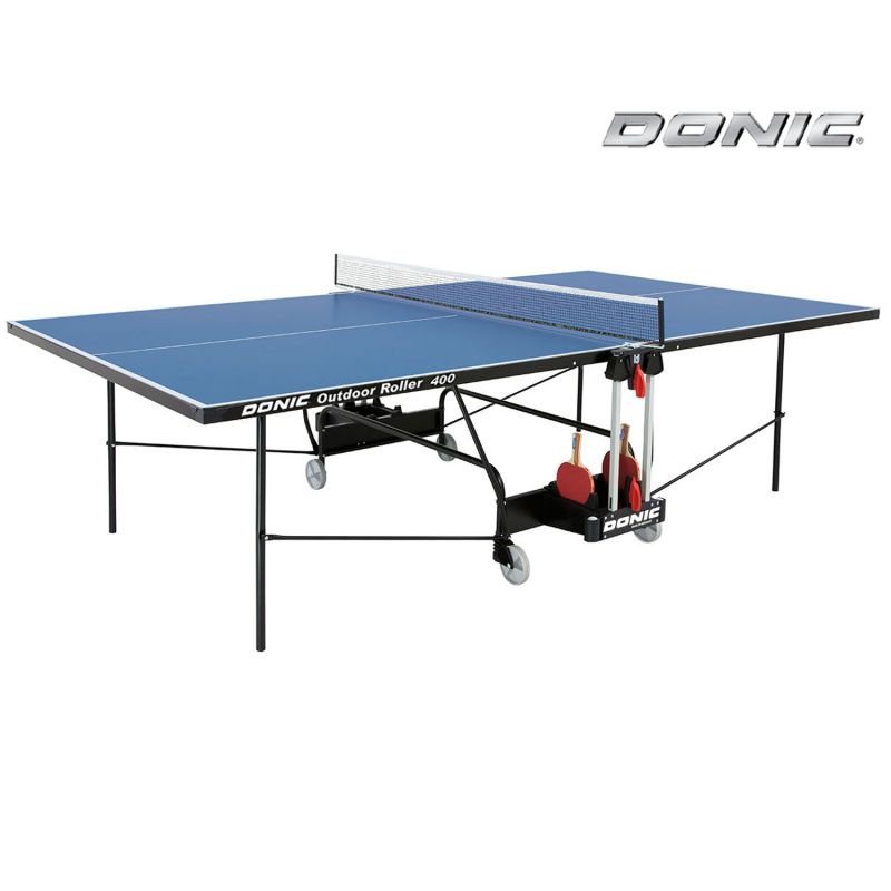 Фотография Всепогодный теннисный стол Donic Outdoor Roller 400 синий 0