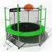 Миниатюра Батут i-JUMP Classic Basket 8ft с нижней сетью и лестницей (green) 3  мини